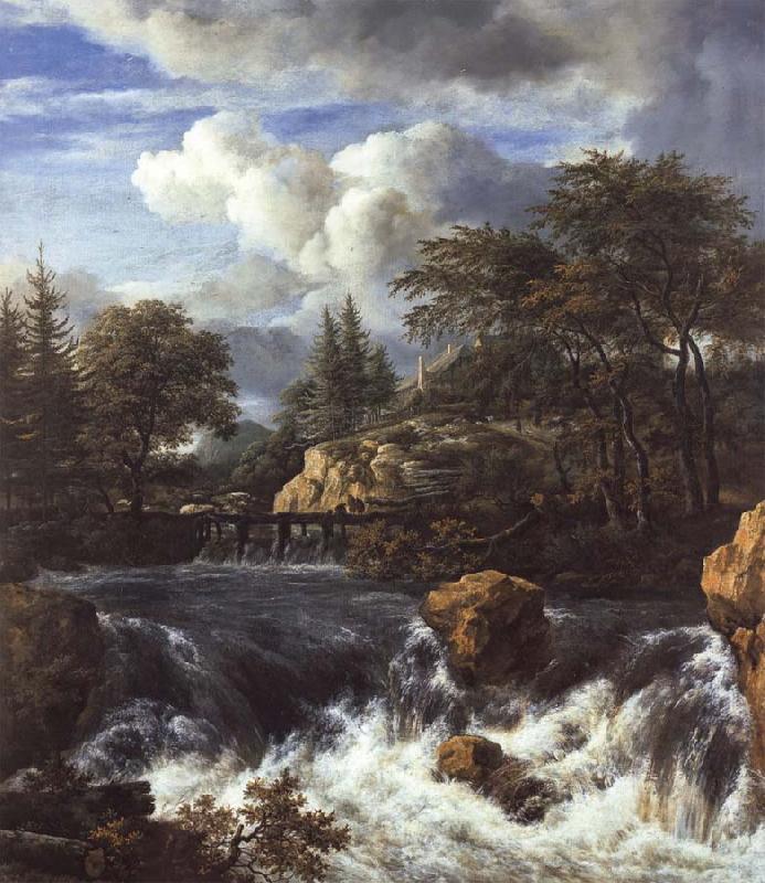 Jacob van Ruisdael A Waterfall in a Rocky Landscape oil painting image